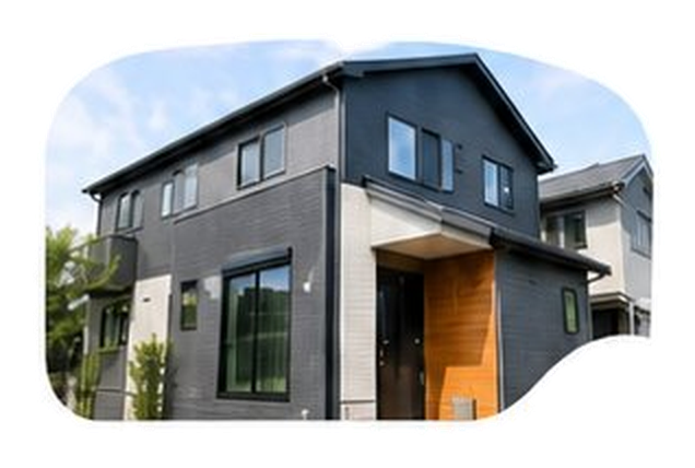 グリーン系の住宅